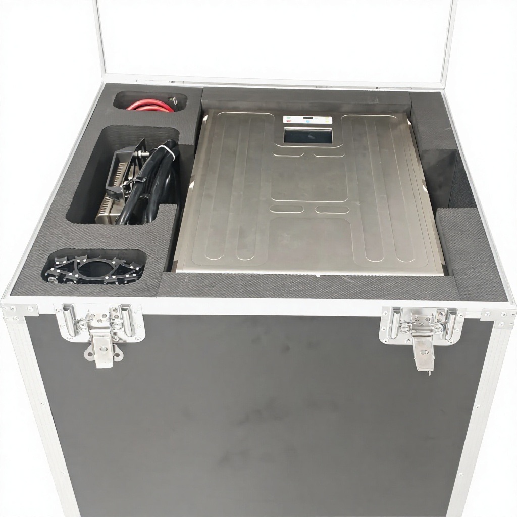 Custom foam carry case — full heavy-lift kit stowed