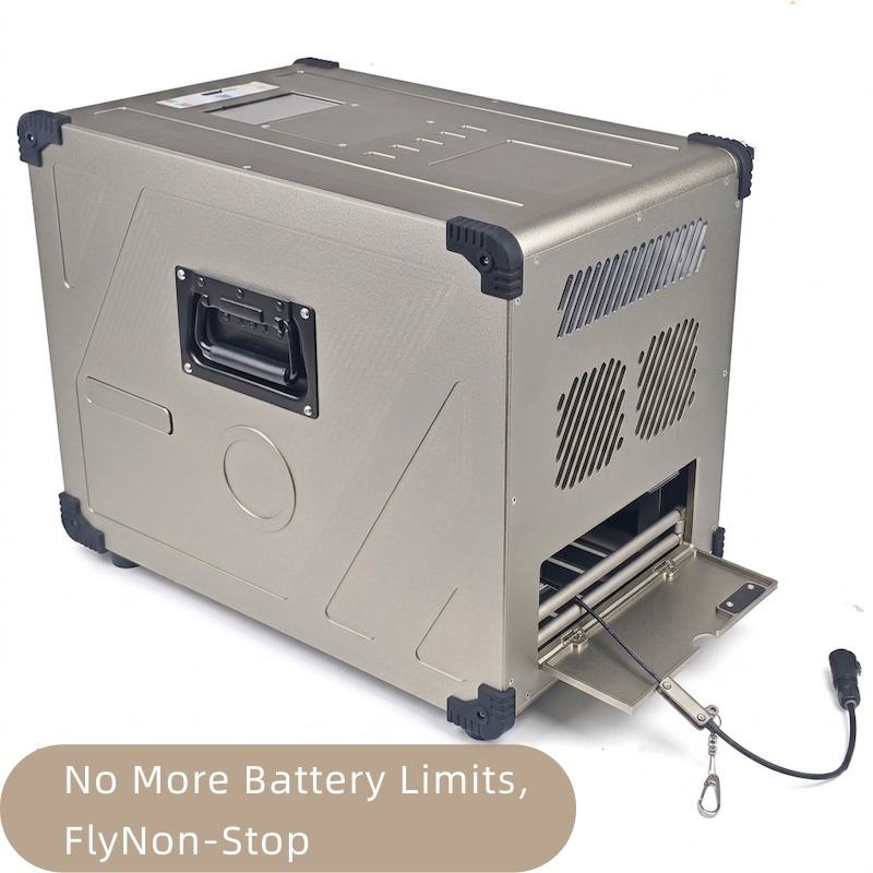 On the ground, the tethered box