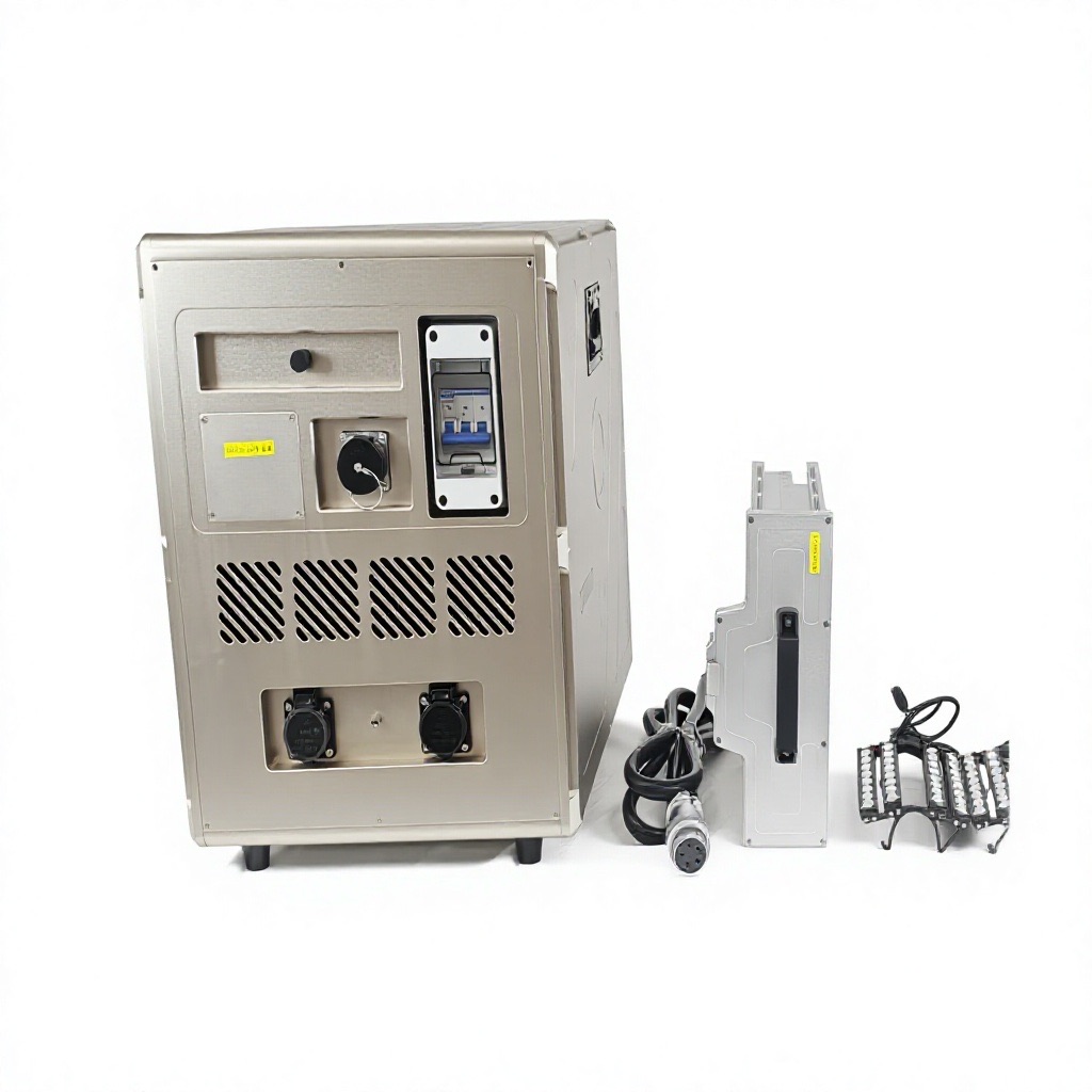 Ground power unit with accessory set — high-power reel case