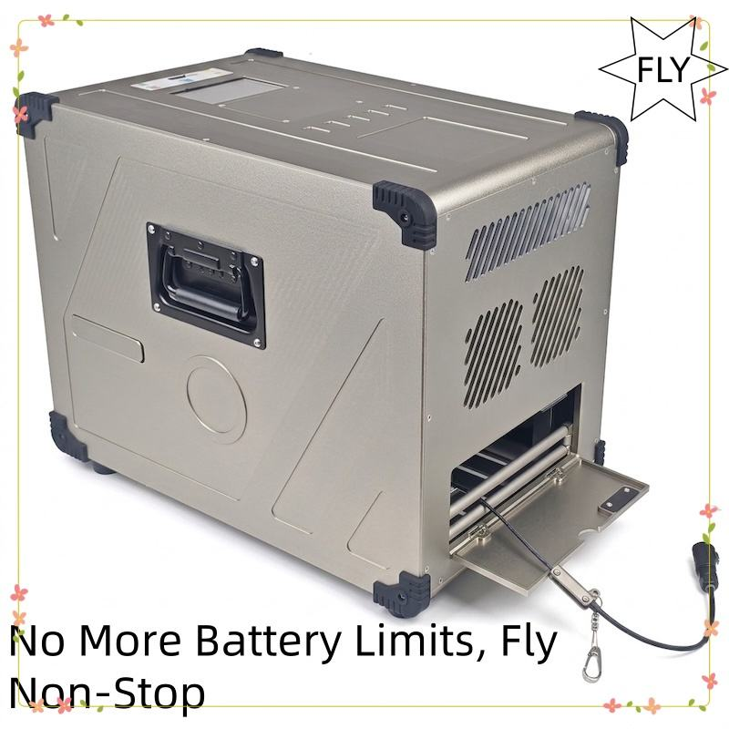 On the ground, the tethered box