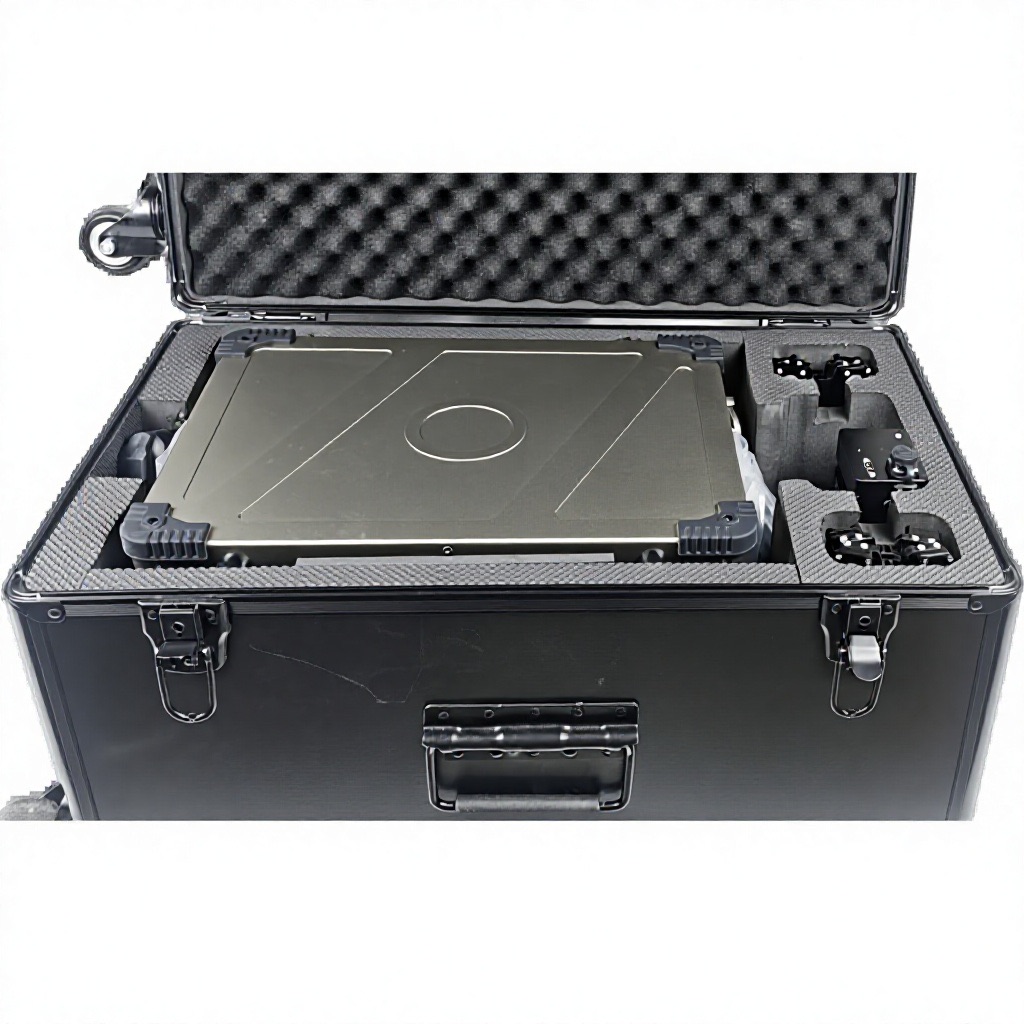 Custom foam carry case — every component protected in transit