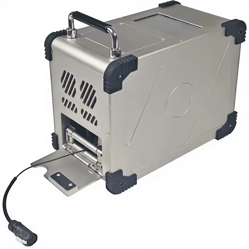 On the ground, the tethered box