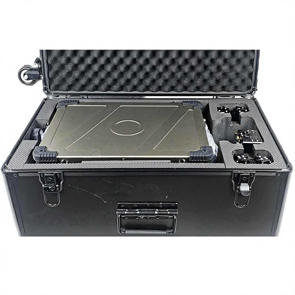Custom foam carry case — cut-outs for ground unit, airborne module and cables
