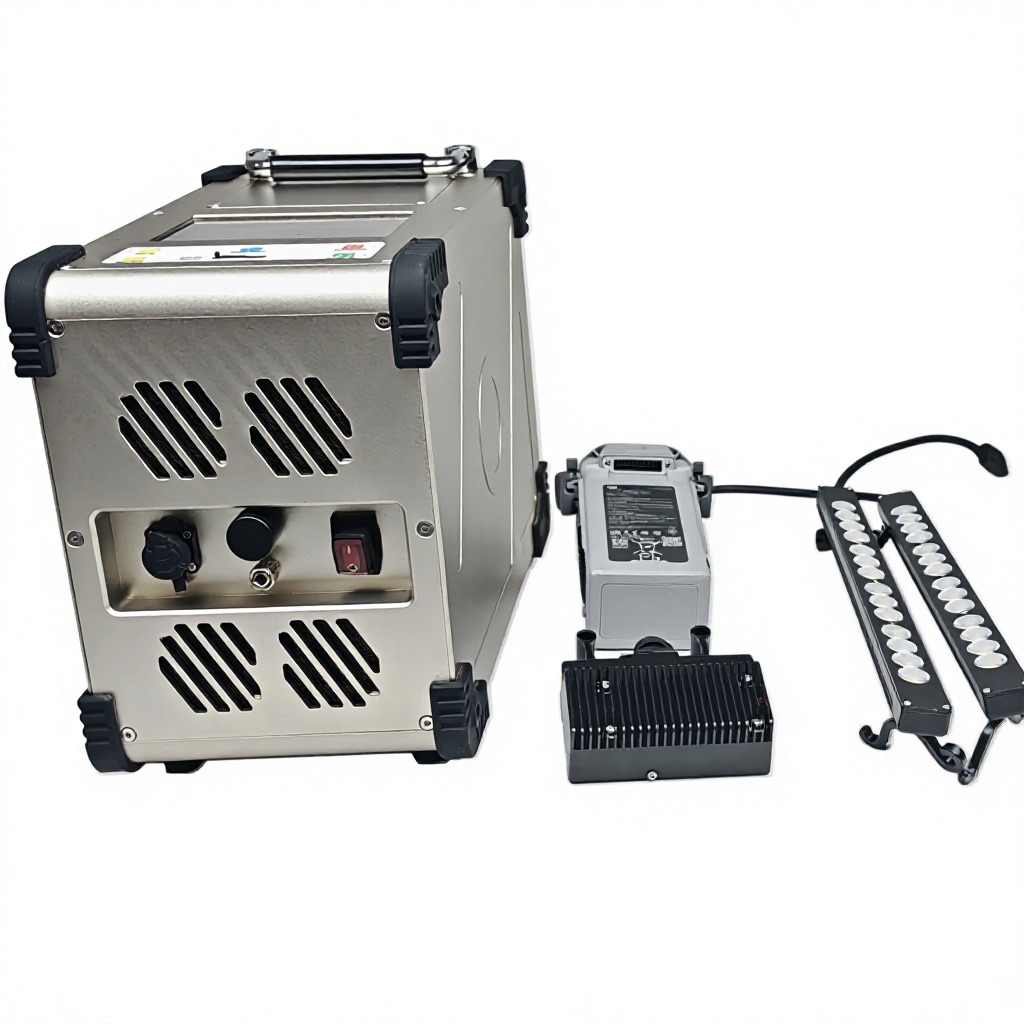 Complete system — Matrice 4 / 4D on station with ground unit, airborne module, L6 light group