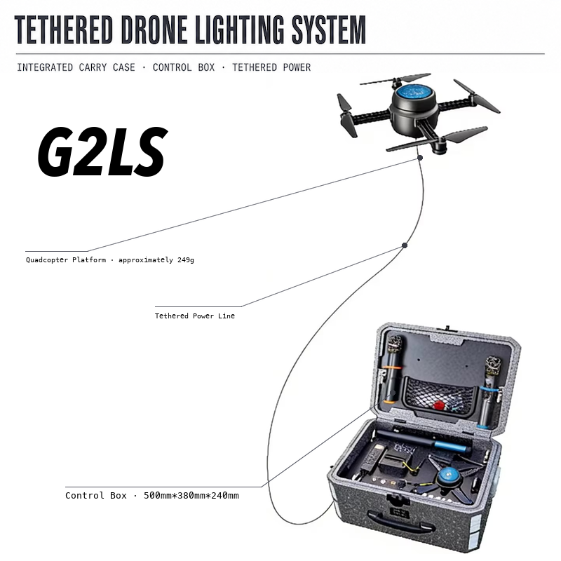 System Unit Png G2LS Portable Lighting & Broadcast Tethered Drone — 114 dB | XinlvSmart
